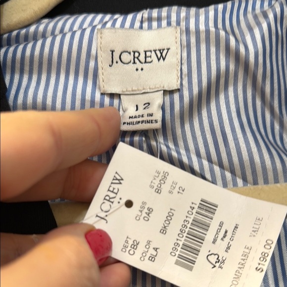 J Crew Black Blazer with Textured Fabric and Modern Fit NWT - Picture 2 of 3